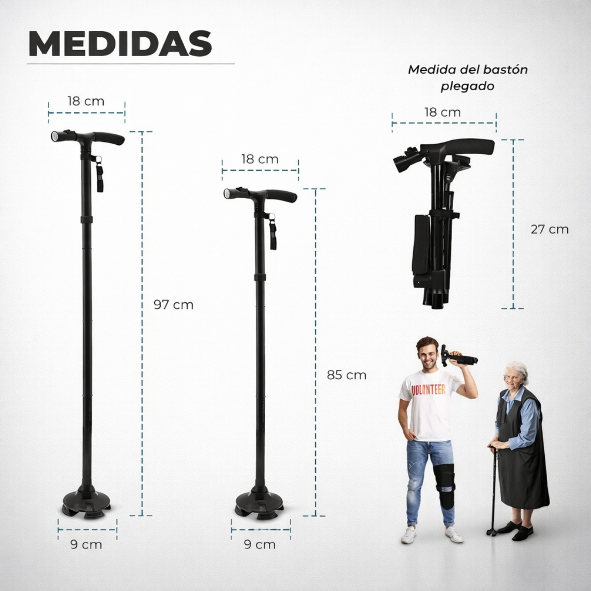Seguridad y Comodidad al Caminar – Bastón Ajustable LED