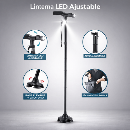 Seguridad y Comodidad al Caminar – Bastón Ajustable LED