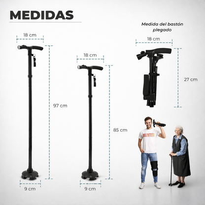 Seguridad y Comodidad al Caminar – Bastón Ajustable LED