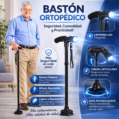 Seguridad y Comodidad al Caminar – Bastón Ajustable LED