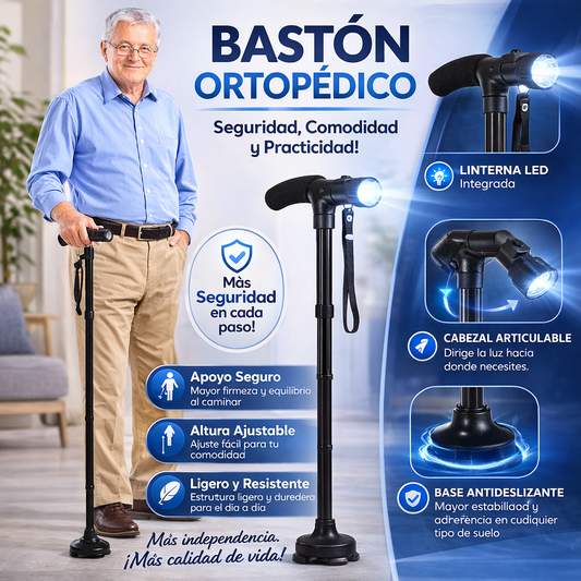 Seguridad y Comodidad al Caminar – Bastón Ajustable LED