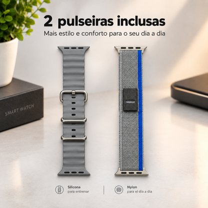 Kit Q9 Ultra 4 en 1 — Smartwatch + Audífonos + 2 Correas
